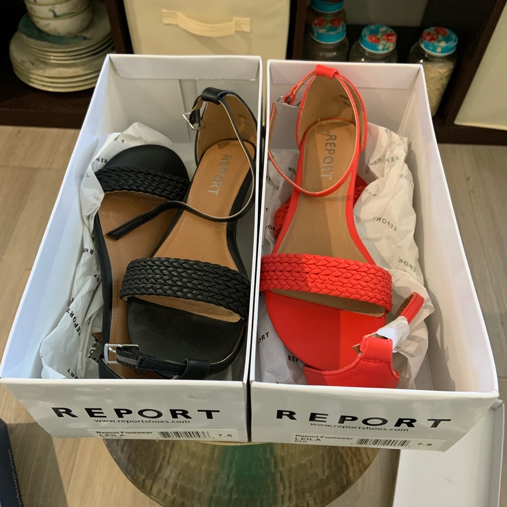 BUNDLE red and black sandals